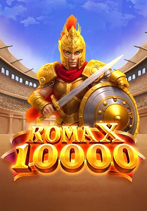 เกมสล็อต Roma X ธีมนักรบโรมันในสนามรบ สวมเกราะทอง ถือดาบและโล่ สื่อถึงเกมสล็อตแตกหนักโบนัสสูง